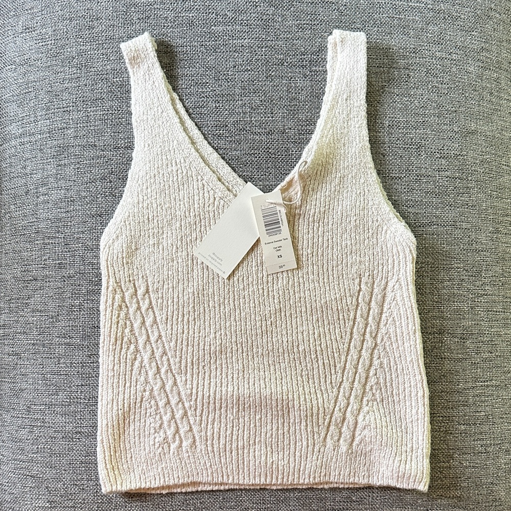 EZ Supply Evianna Cream Knit Tank Top, NWT, Size XS